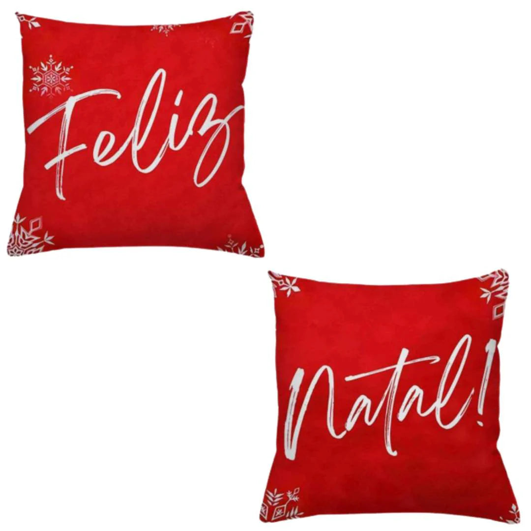 Kit 2 Capas Almofadas Natal - Festa