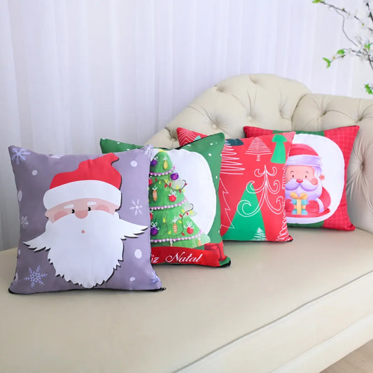 Kit 4 Capas de Almofadas Natal - Feliz Natal