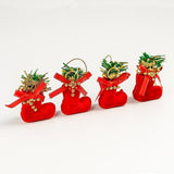 Kit 4 Pendentes Enfeites Decoração De Natal Botas Decoradas U / UNICA