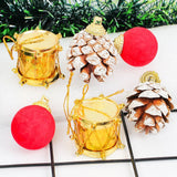 Kit 6 Peças Pendentes Para Árvore 3cm Tambor Pinho U / VARIADA