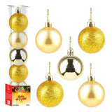 Kit Bola De Natal Lisa Dourada 8cm Com 5 Unidades U / UNICA
