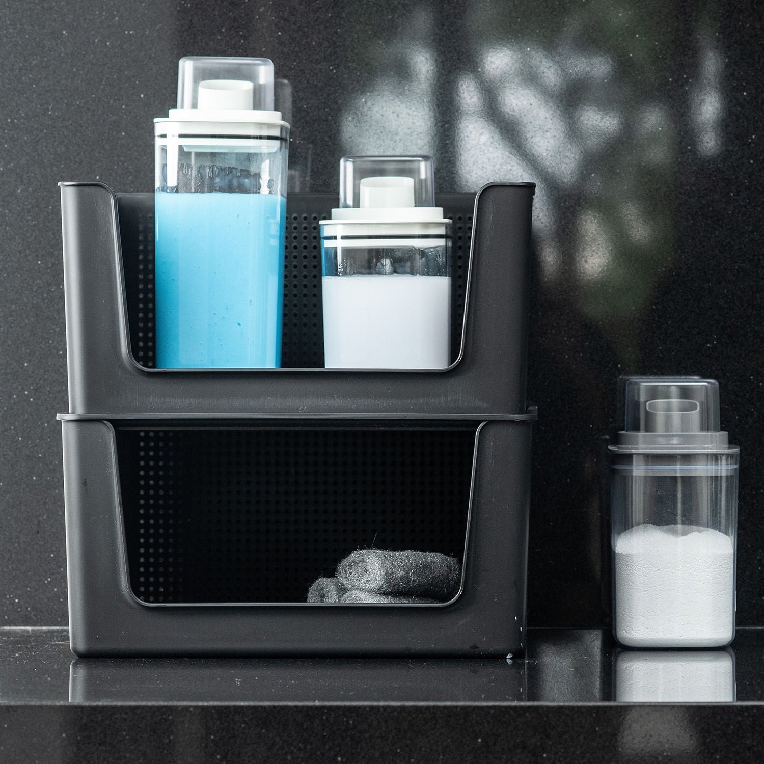 Kit de Cestos de Abertura Frontal com Tampa Ou 2 Peças 16L Linha Flow