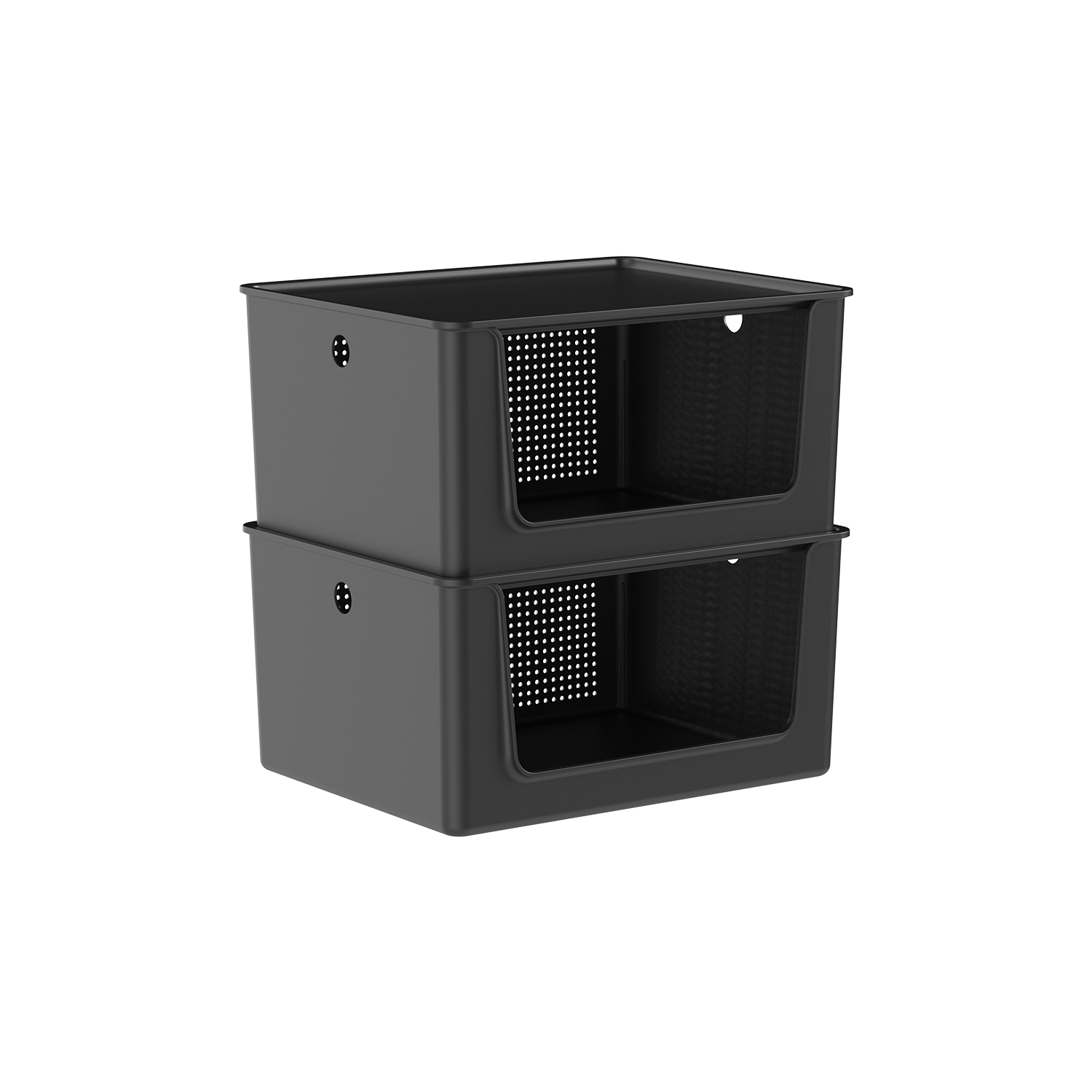 Kit de Cestos de Abertura Frontal com Tampa Ou 2 Peças 16L Linha Flow