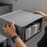 Kit de Cestos de Abertura Frontal com Tampa Ou 2 Peças 16L Linha Flow