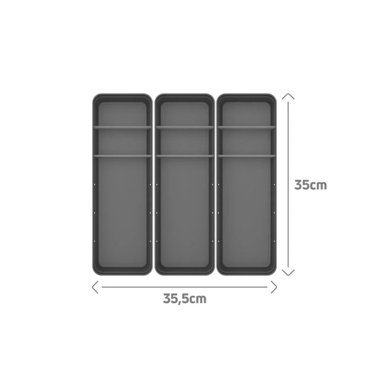 Kit de organizador de gavetas com 2 divisórias Ou 3 peças Linha Logic