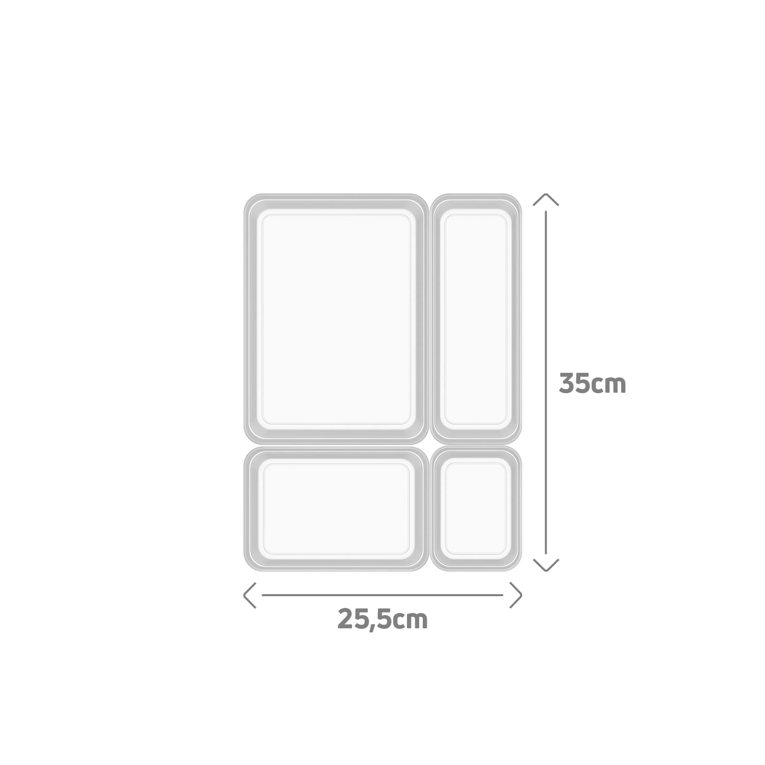 Kit de Organizador de Gavetas Ou 4 Peças Linha Logic