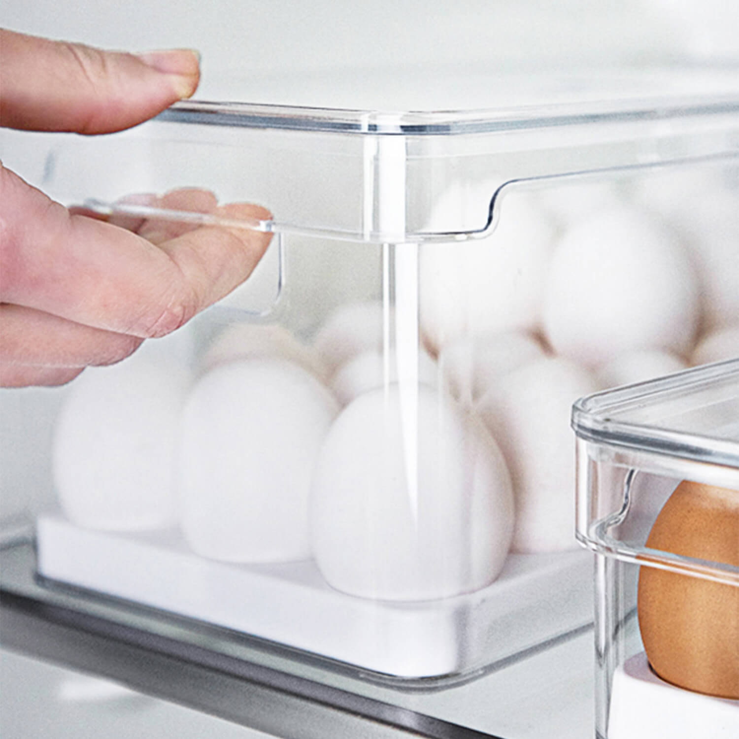 Kit de organizadores de geladeira Ou 3 peças 30x15x13 Linha Clear Fresh