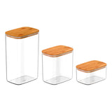 Kit de potes herméticos retangulares Ou 3 peças Linha Keep