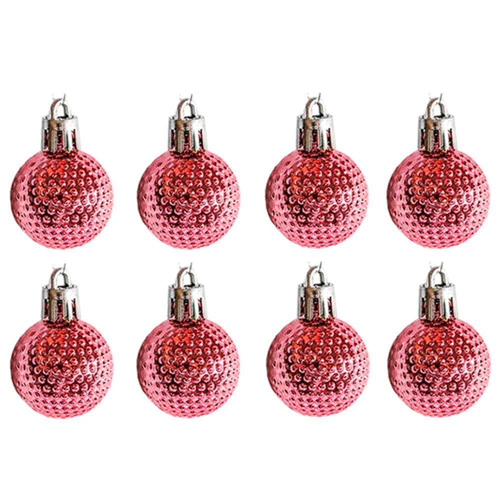 Kit Enfeite Bolas De Natal Texturizada Lisa Rosa 3cm U / UNICA