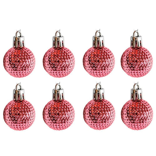 Kit Enfeite Bolas De Natal Texturizada Lisa Rosa 3cm U / UNICA