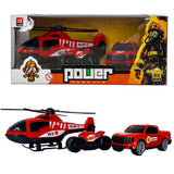Kit Power Resgate Brinquedo Com Carrinho Moto E Helicóptero U / UNICA