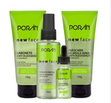 Kit Skincare Porán New Face Anti Oleosidade  Ácido Salicílico + Extrato de Pepino  Controle de Oleosidade  Efeito Detox