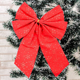 Laço Natal Decorativo Vermelho Com Glitter 25X20CM Atacado U
