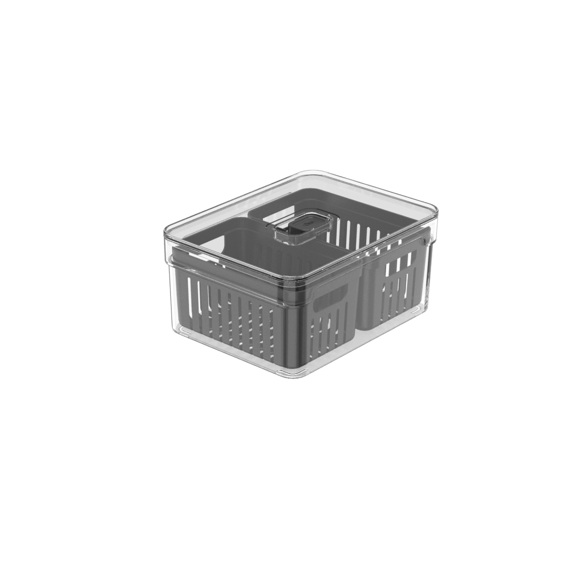 Organizador com cesto duplo Ou 2,2L Linha Clear Fresh