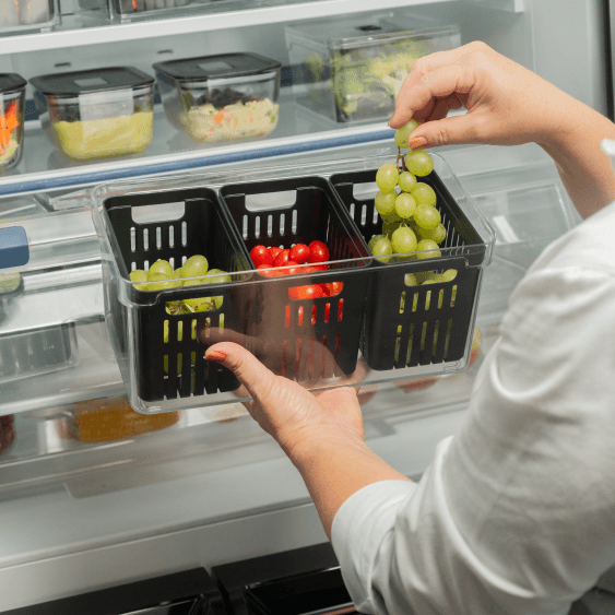 Organizador com cesto triplo Ou 5L Linha Clear Fresh