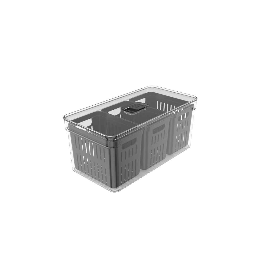 Organizador com cesto triplo Ou 5L Linha Clear Fresh