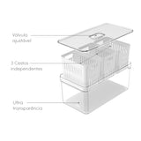 Organizador com cesto triplo Ou 5L Linha Clear Fresh