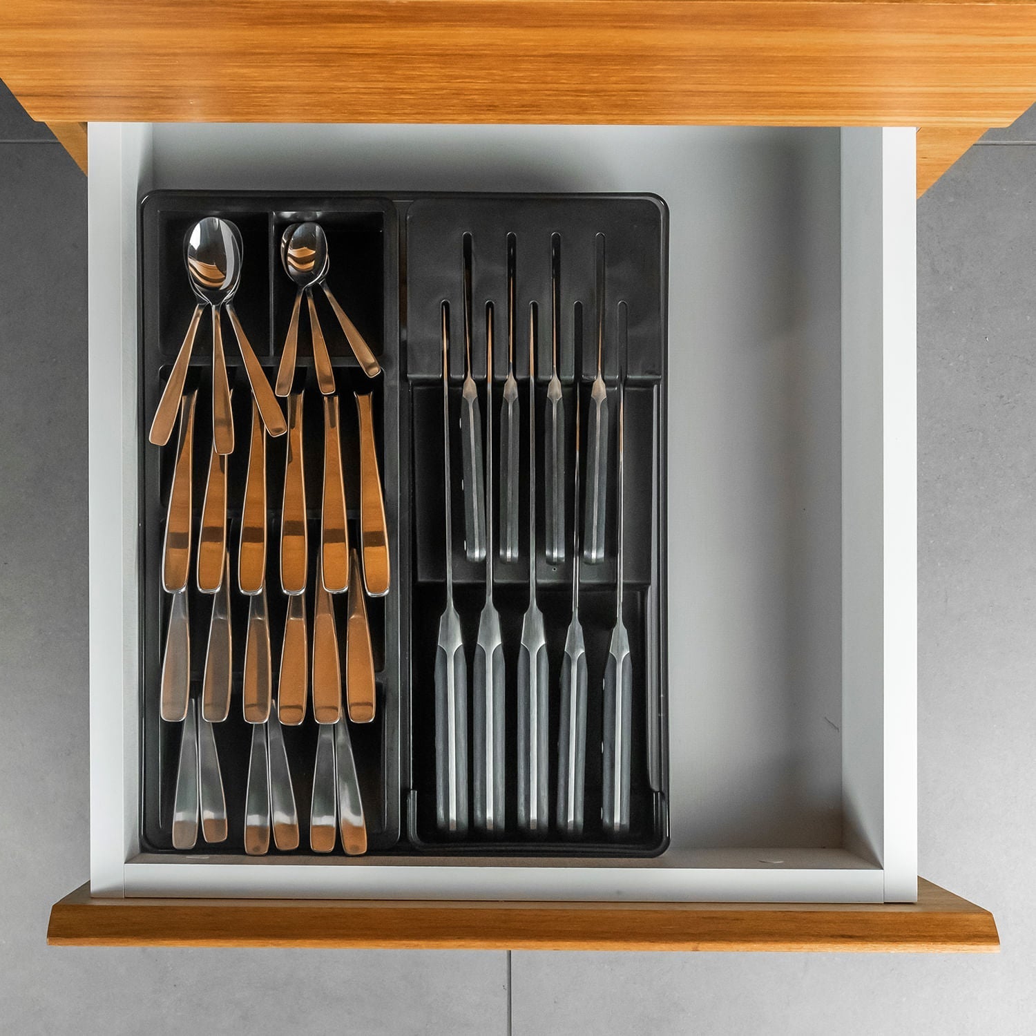 Organizador de facas e talheres Ou Linha Clear Gavetas