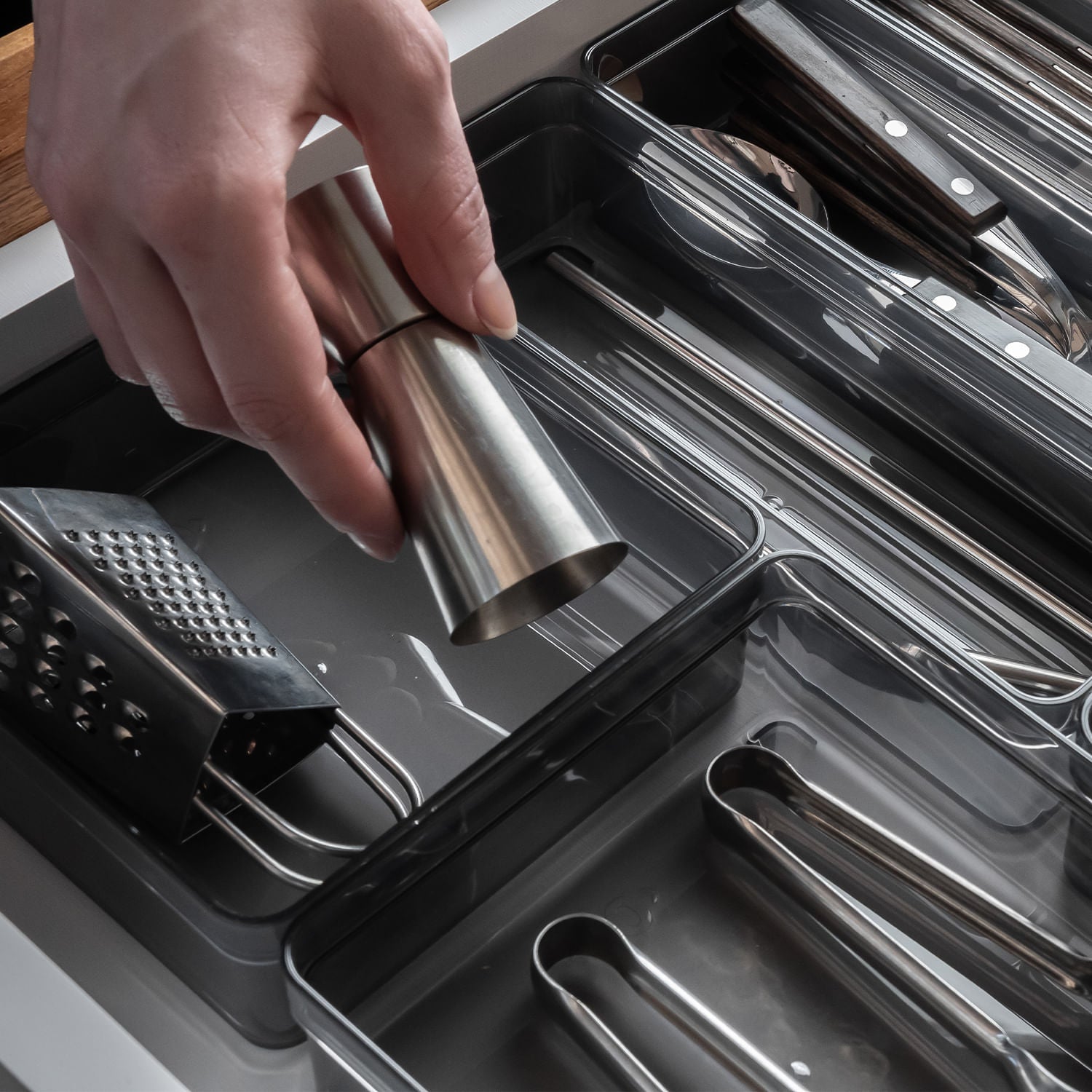 Organizador de gavetas  Ou 15 x 15 x 5,6 Linha Clear Gavetas