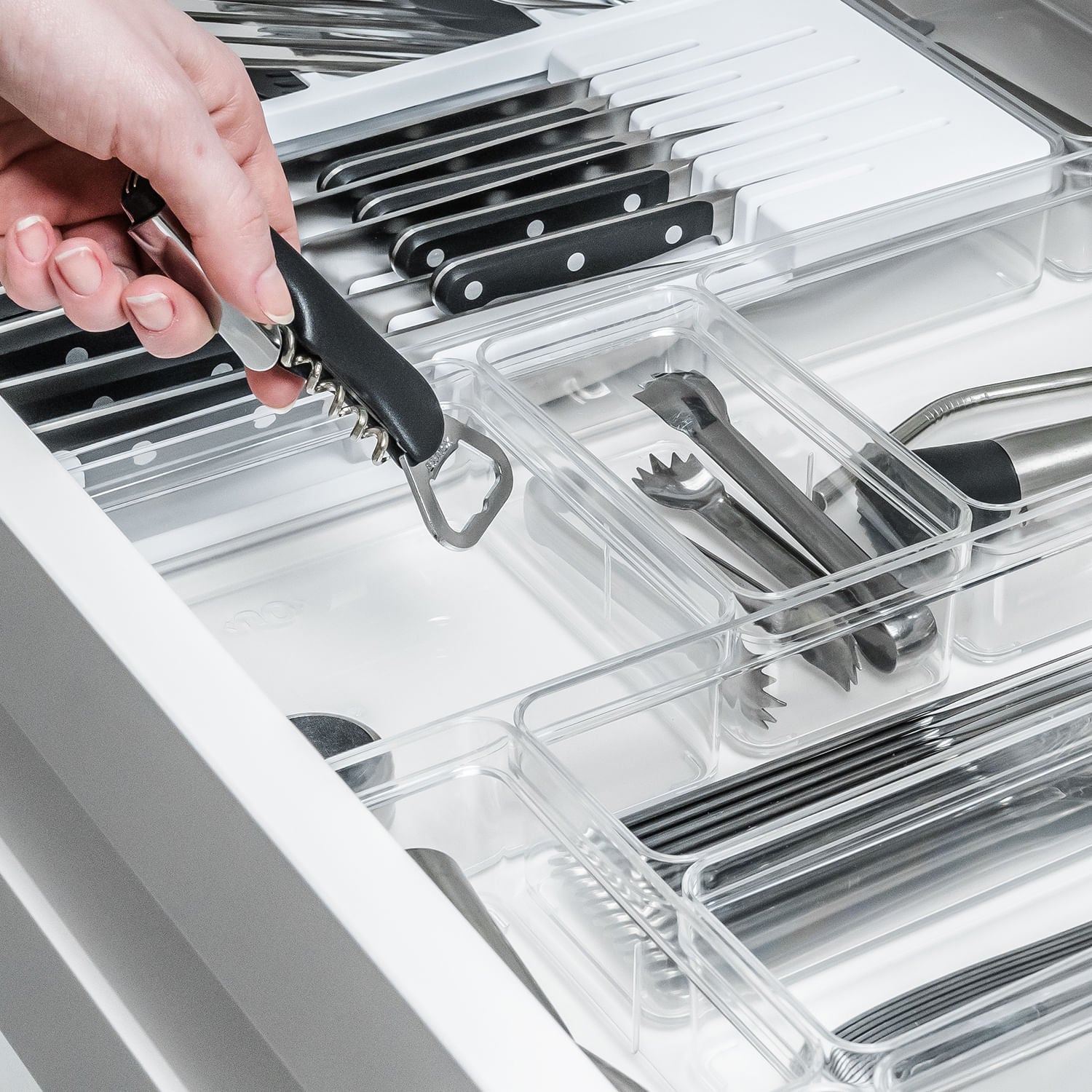 Organizador de gavetas  Ou 15 x 15 x 5,6 Linha Clear Gavetas