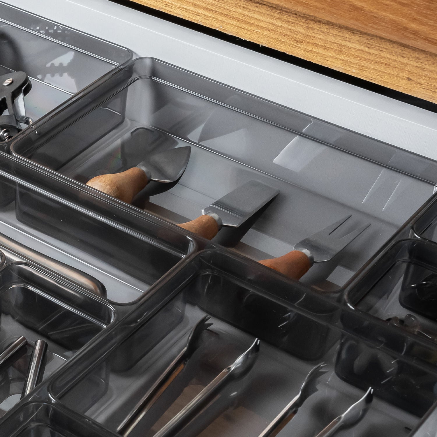 Organizador de gavetas Ou 22,5 x 15 x 5,6 Linha Clear Gavetas