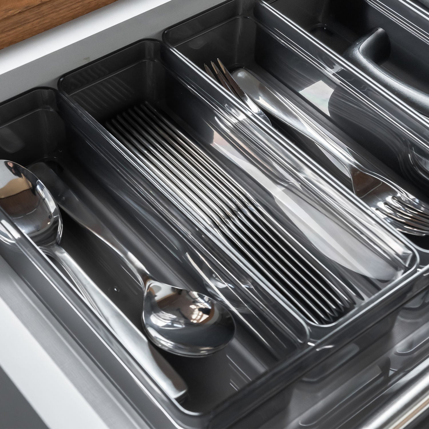 Organizador de gavetas Ou 22,5 x 7,5 x 5,6 Linha Clear Gavetas