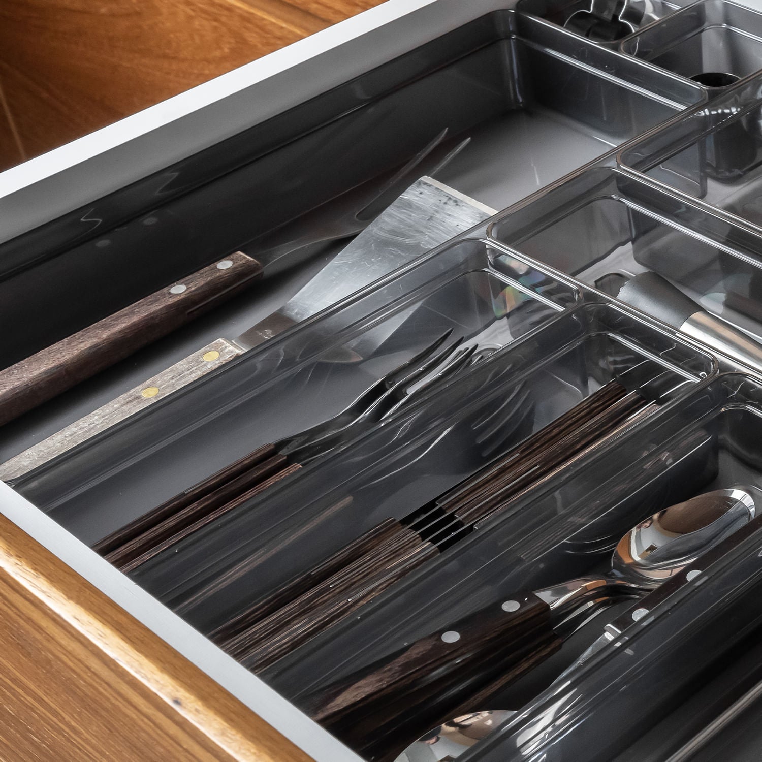 Organizador de gavetas Ou 37,5 x 15 x 5,6 Linha Clear Gavetas