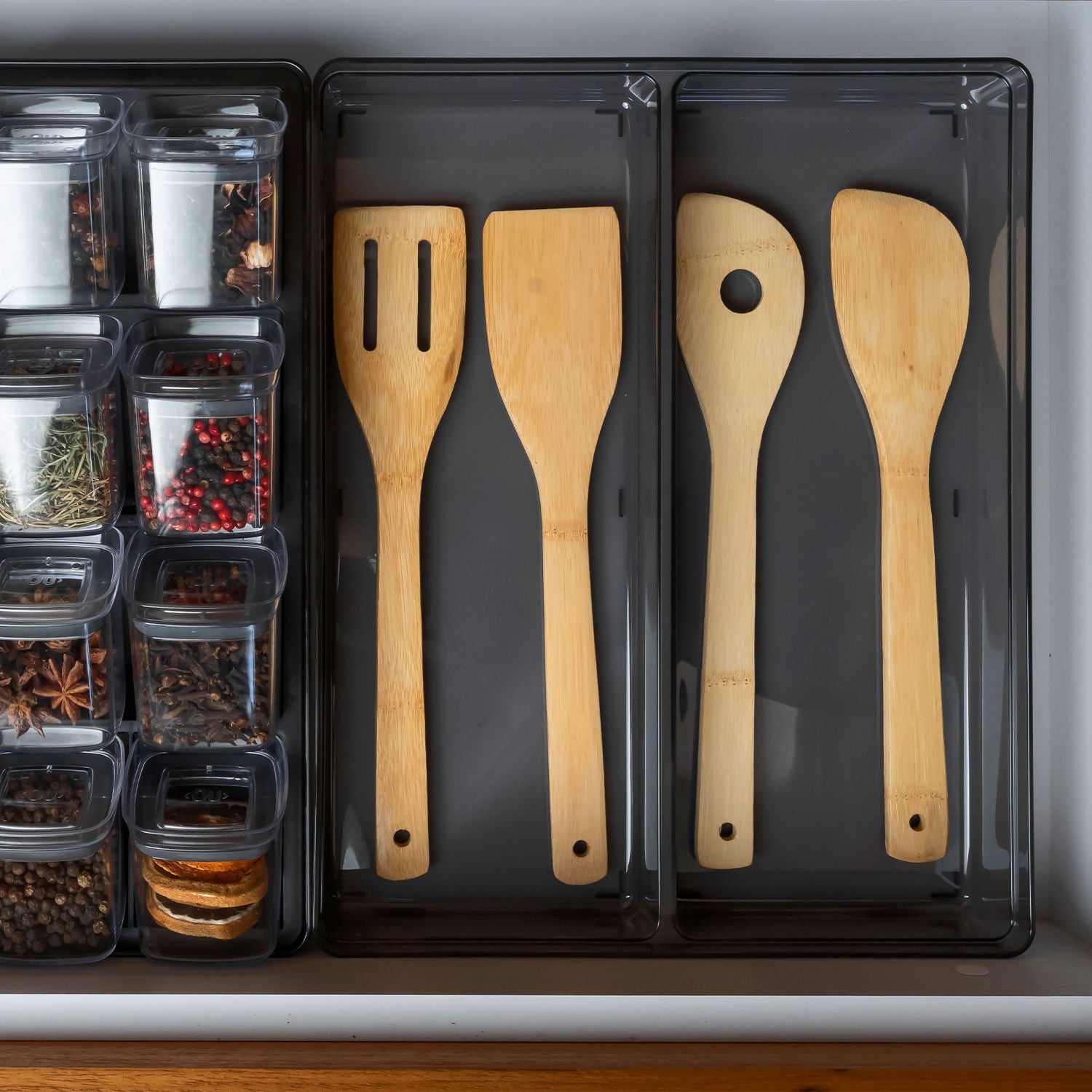 Organizador de gavetas Ou 37,5 x 30 x 5,6 Linha Clear Gavetas