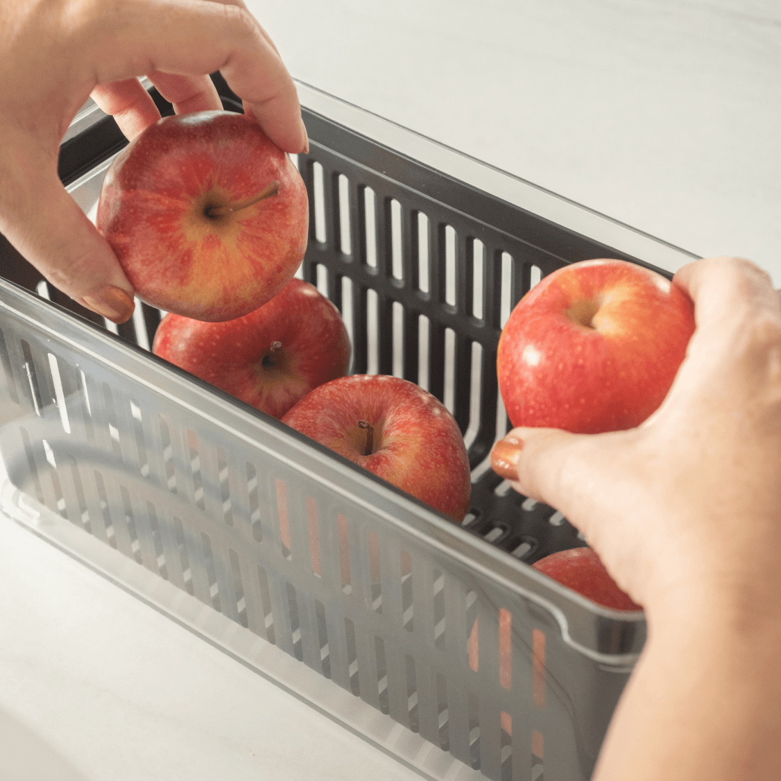 Organizador de geladeira com cesto Ou 5L Linha Clear Fresh