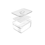 Organizador de geladeira com tampa Ou 2,2L Linha Clear Fresh