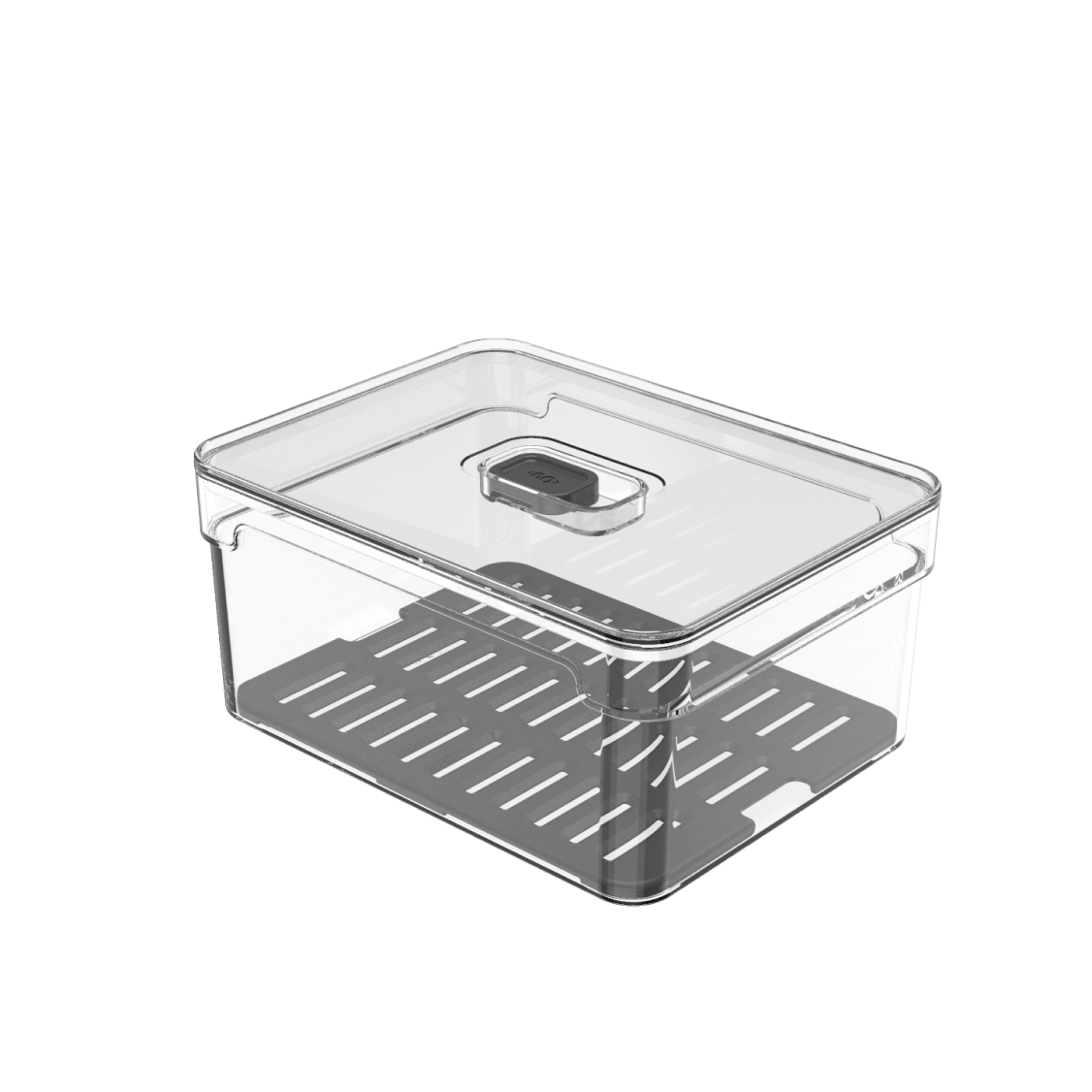 Organizador de geladeira com tampa Ou 2,2L Linha Clear Fresh