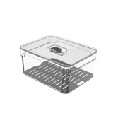 Organizador de geladeira com tampa Ou 2,2L Linha Clear Fresh