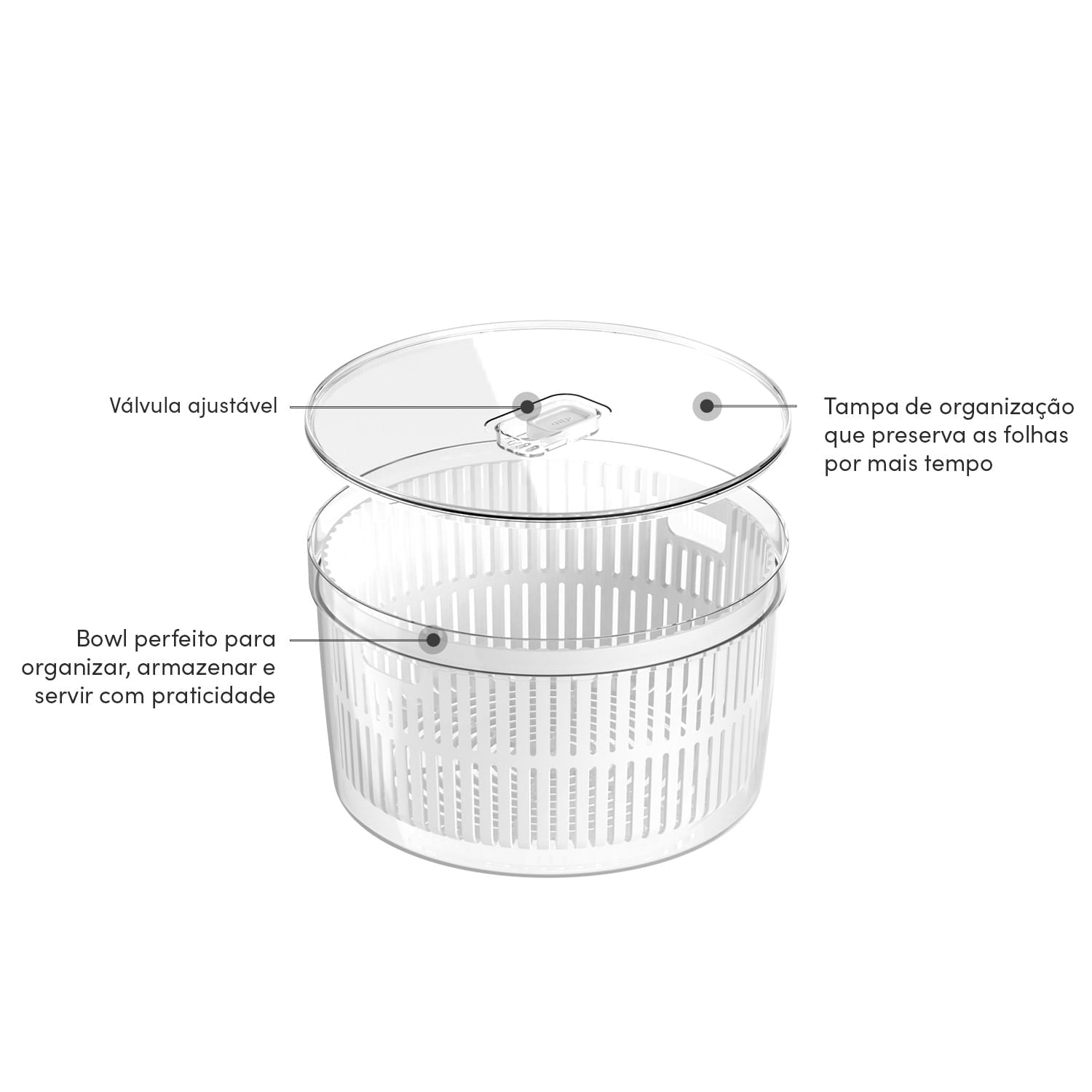 Organizador de geladeira Ou 5,5L Linha Clear Fresh