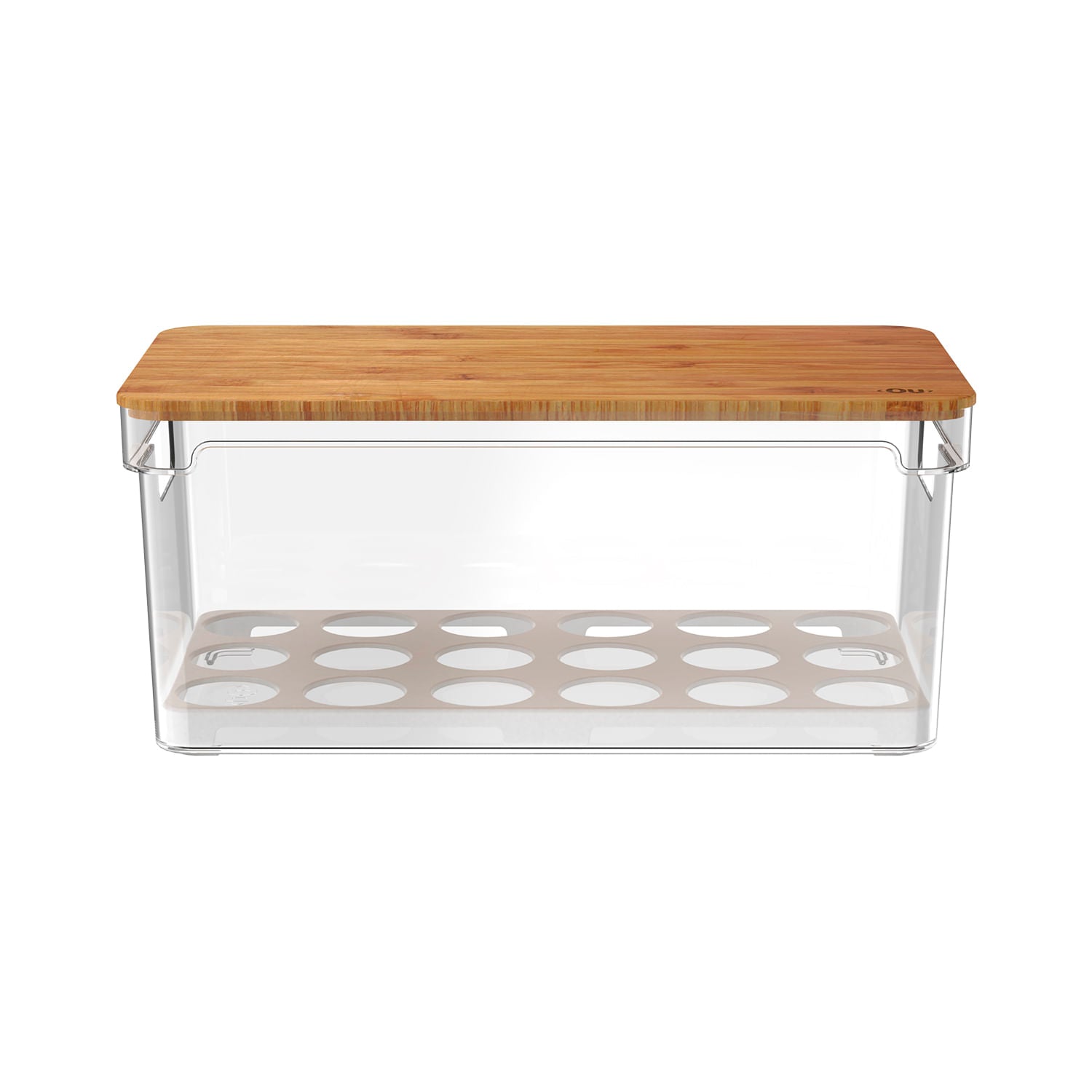 Organizador de ovos com tampa de bambu Ou 36un Linha Clear Fresh