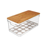 Organizador de ovos com tampa de bambu Ou 36un Linha Clear Fresh