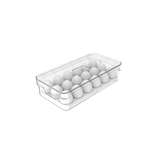 Organizador de ovos com tampa Ou 18un Linha Clear Fresh