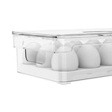 Organizador de ovos com tampa Ou 18un Linha Clear Fresh