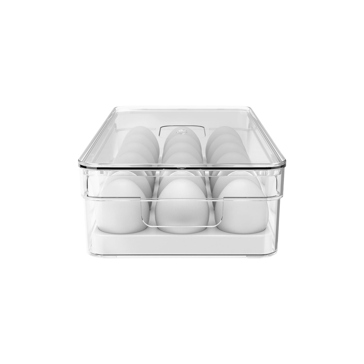 Organizador de ovos com tampa Ou 18un Linha Clear Fresh