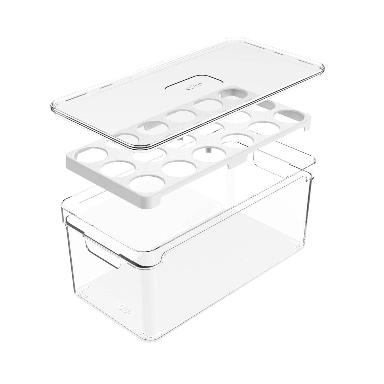 Organizador de ovos com tampa Ou 36un Linha Clear Fresh