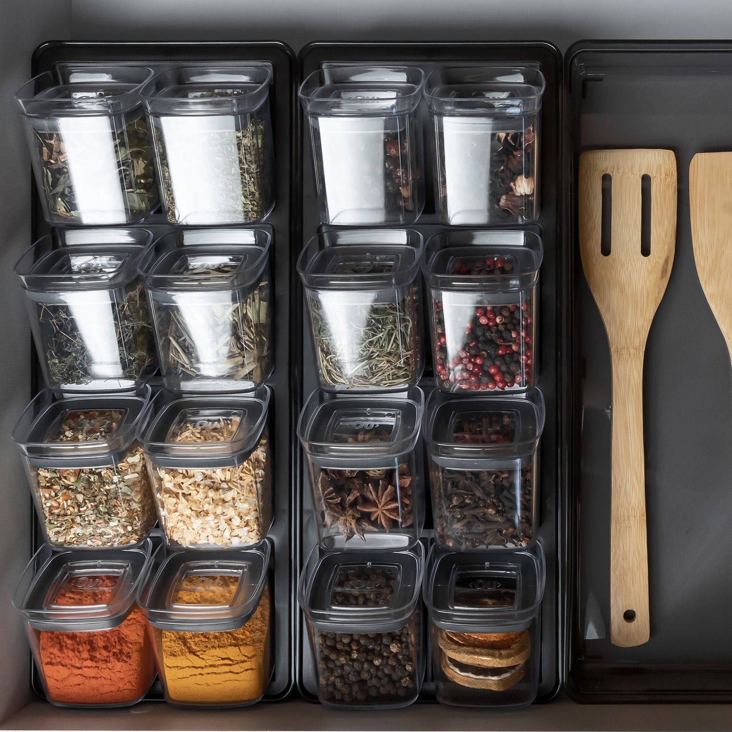 Organizador de temperos Ou 9 peças Linha Clear Gavetas