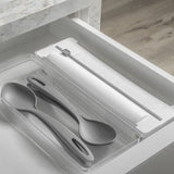 Organizador e cortador de rolos duplo Ou Linha Clear Gavetas