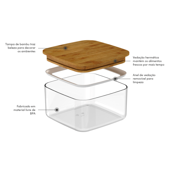 Pote hermético maxxi Ou 1L Linha Keep