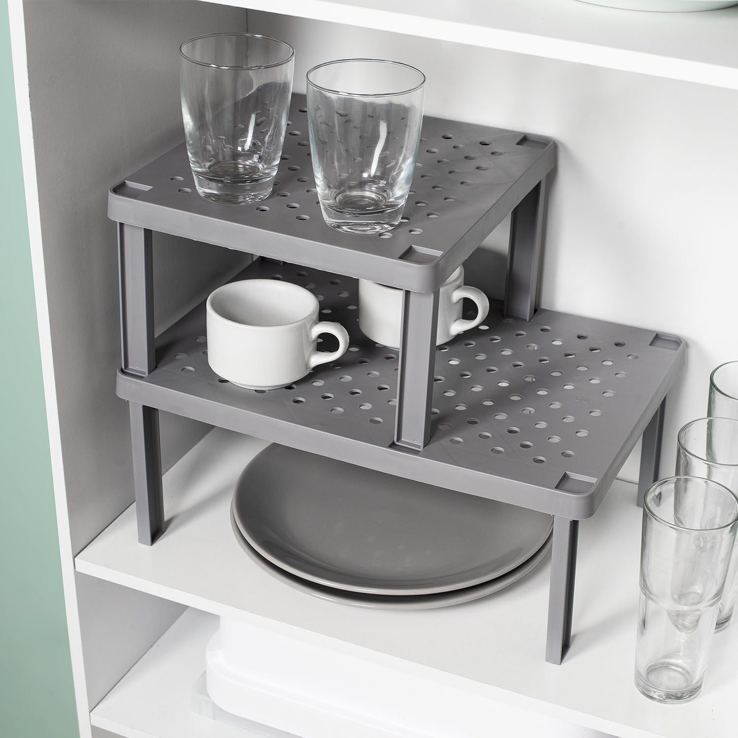 Prateleira organizadora de armários quadrada Ou Linha Level