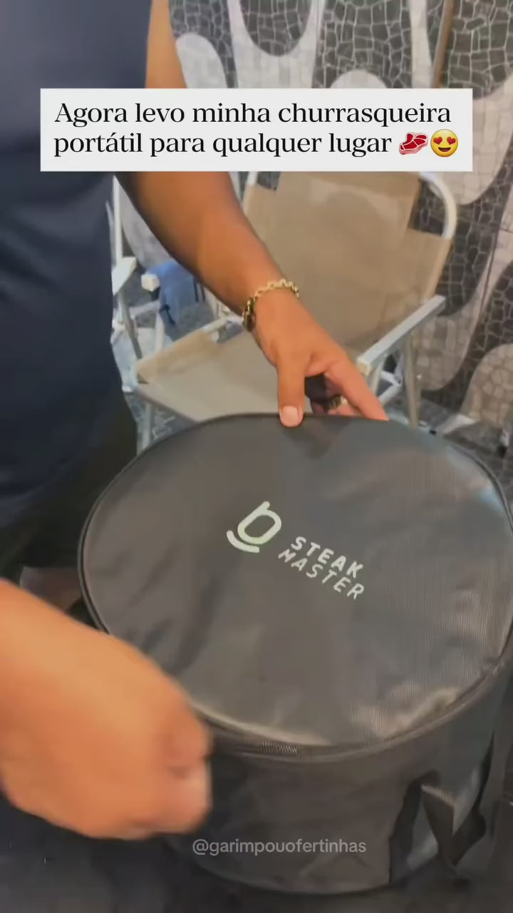 Churrasqueira Portátil A Carvão Master Smoke & Fire USB Com Bag