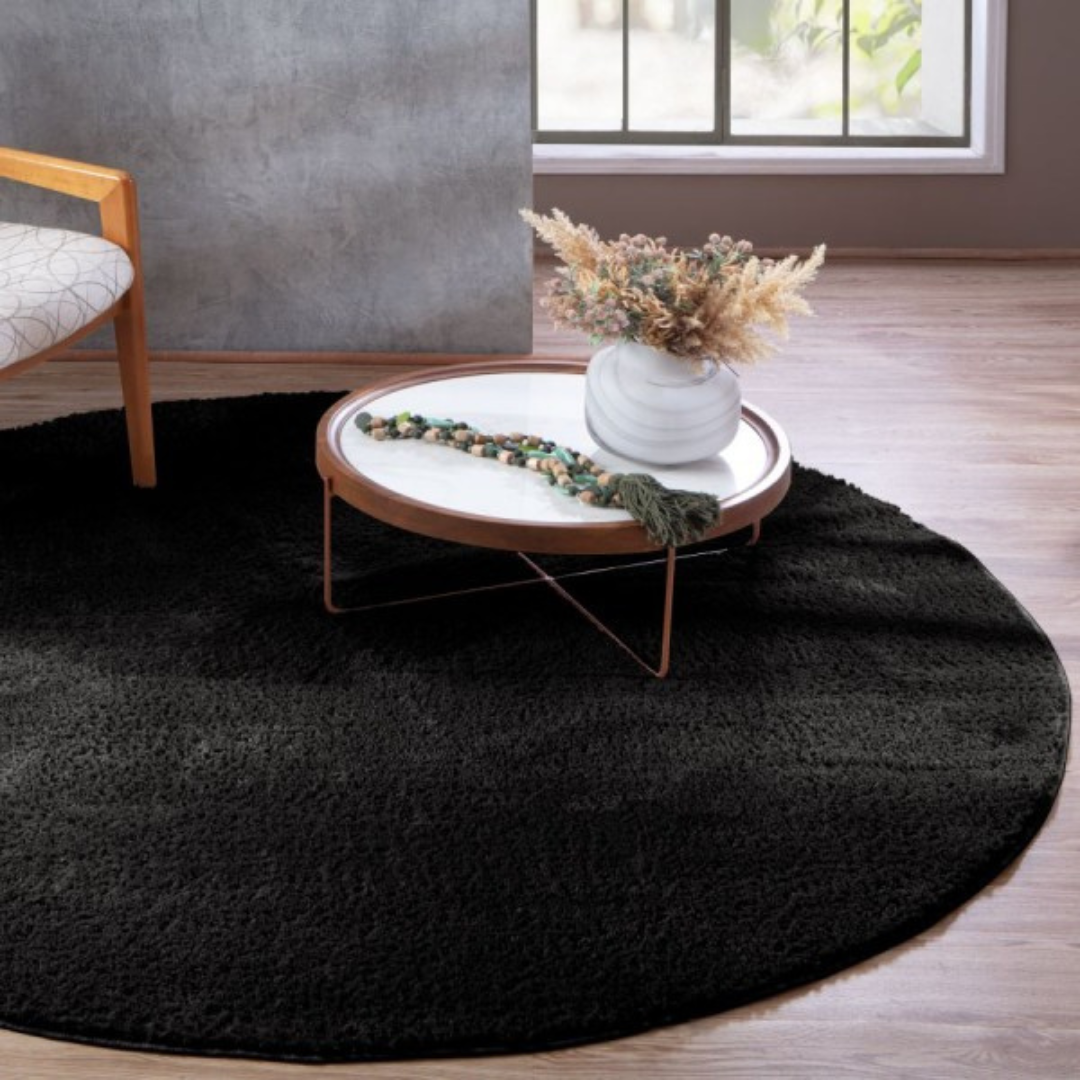 Tapete Redondo Confort  1,50m x 1,50m - Preto
