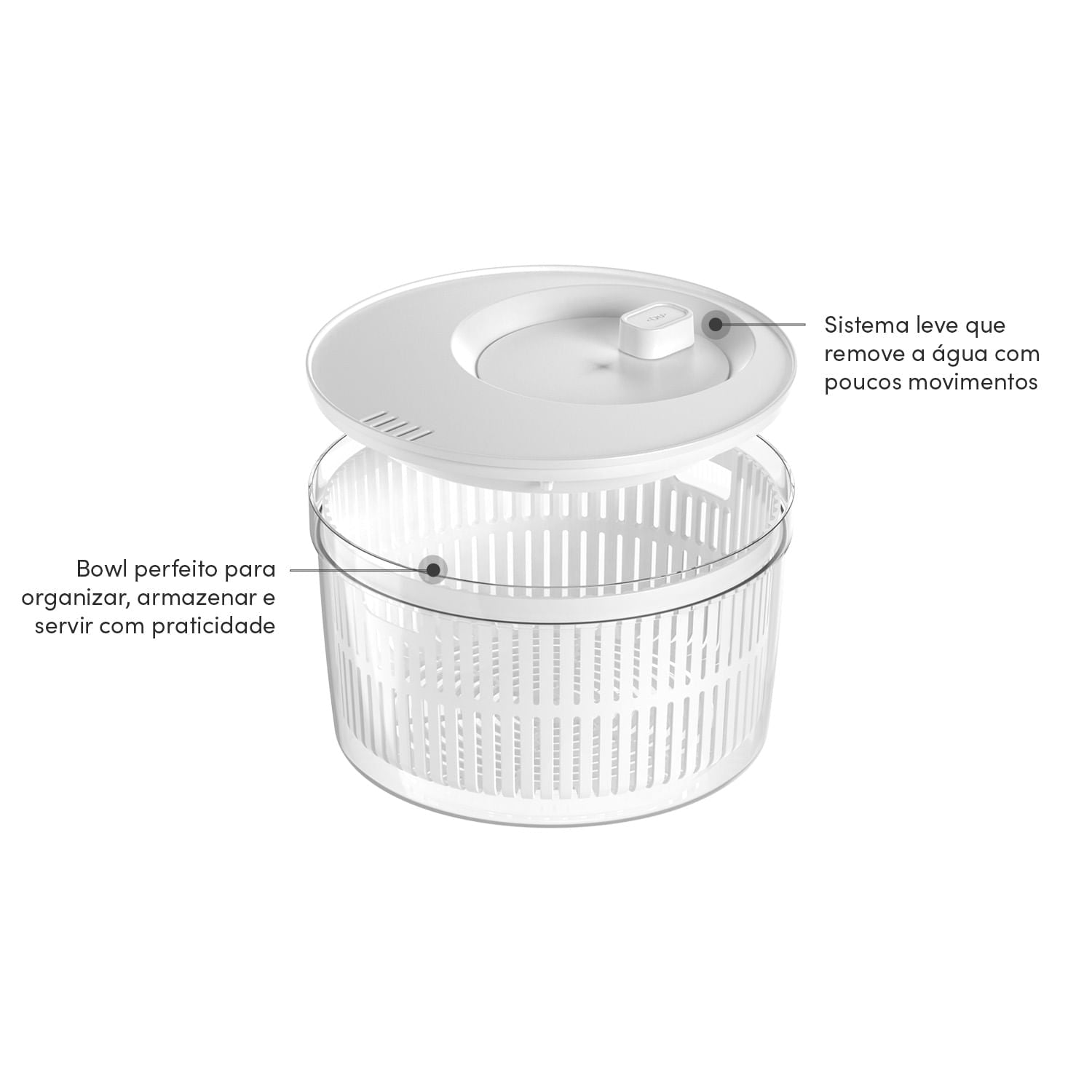 Secador de saladas Ou 5,5L Linha Clear Fresh