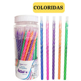 Kit 10 Canetas Esferográficas Wow 0.7mm Coloridas Branco Escolar Escritório Leo&Leo