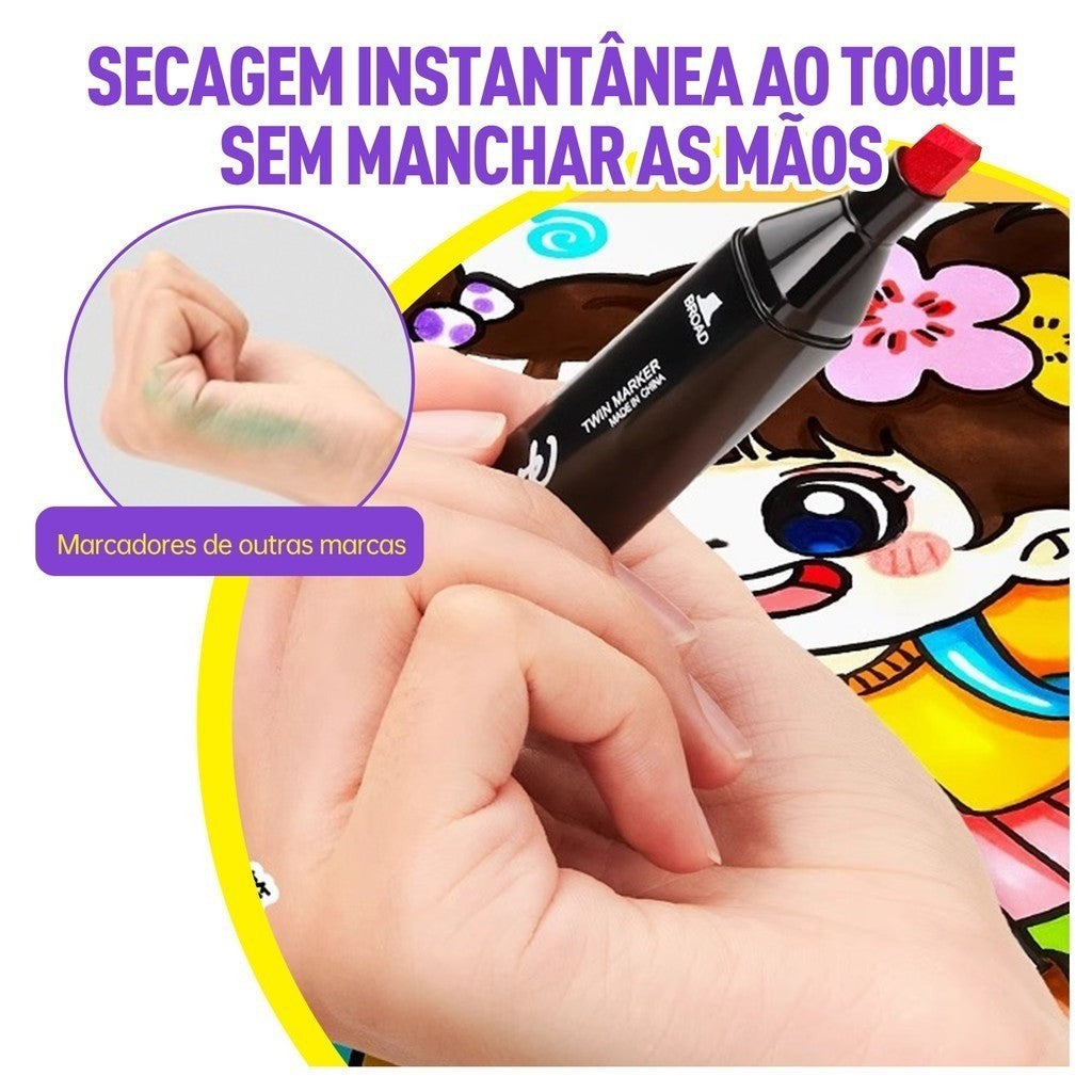 100/120/168 peças conjunto de canetas hidrográficas duplas especializadas para pintura