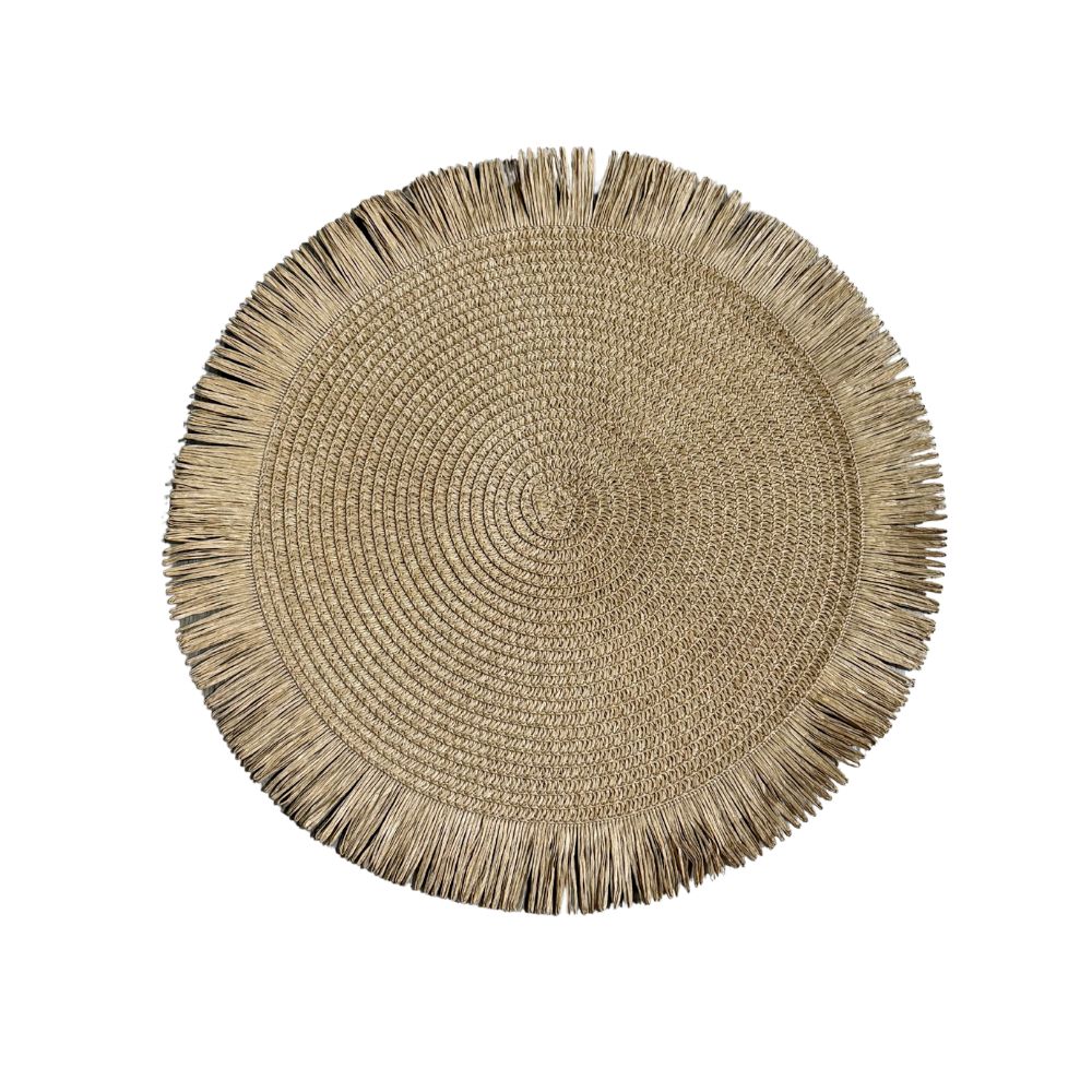 Sousplat Palha com Franjas- Várias Cores