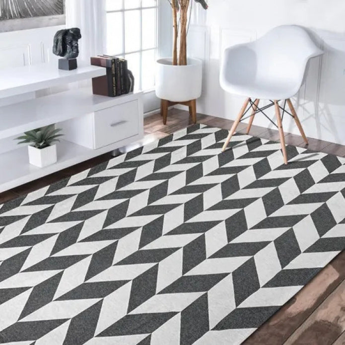 Tapete Alegria AntiDerrapante - Cinza/Branco